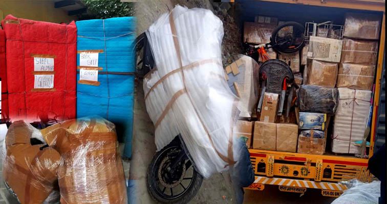 Complete household goods packed and ready for home shifting